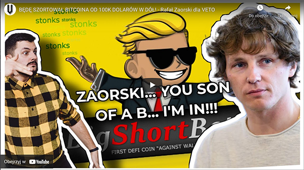 BĘDĘ SZORTOWAŁ BITCOINA OD 100K DOLARÓW W DÓŁ! - Rafał Zaorski dla VETO
